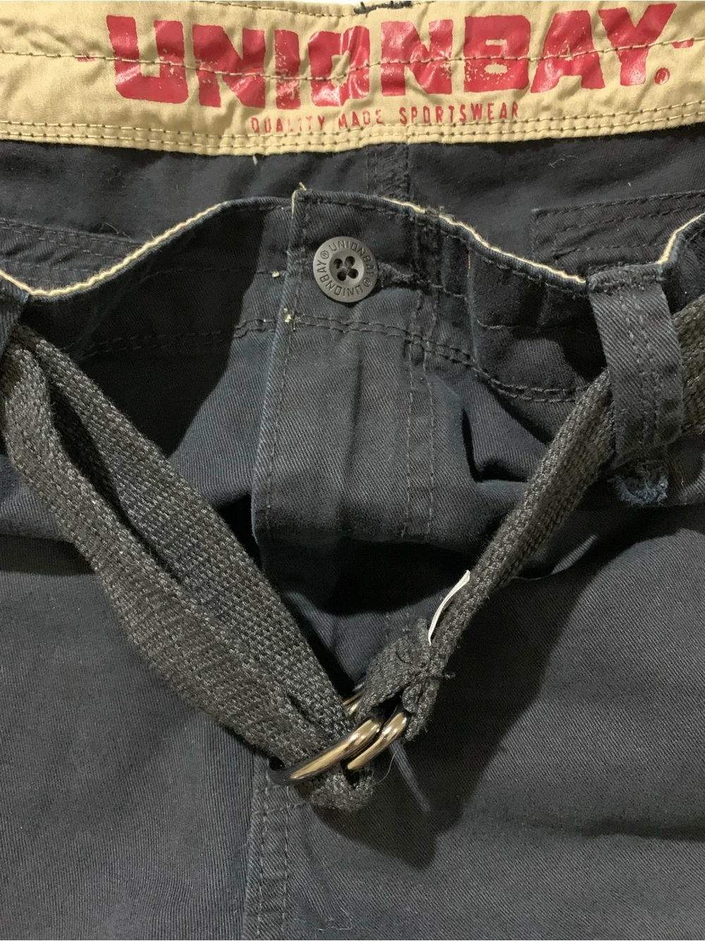 UNIONBAY Men's Survivor Relaxed Fit Cargo Black Pants Size 38x32 NWT Utility